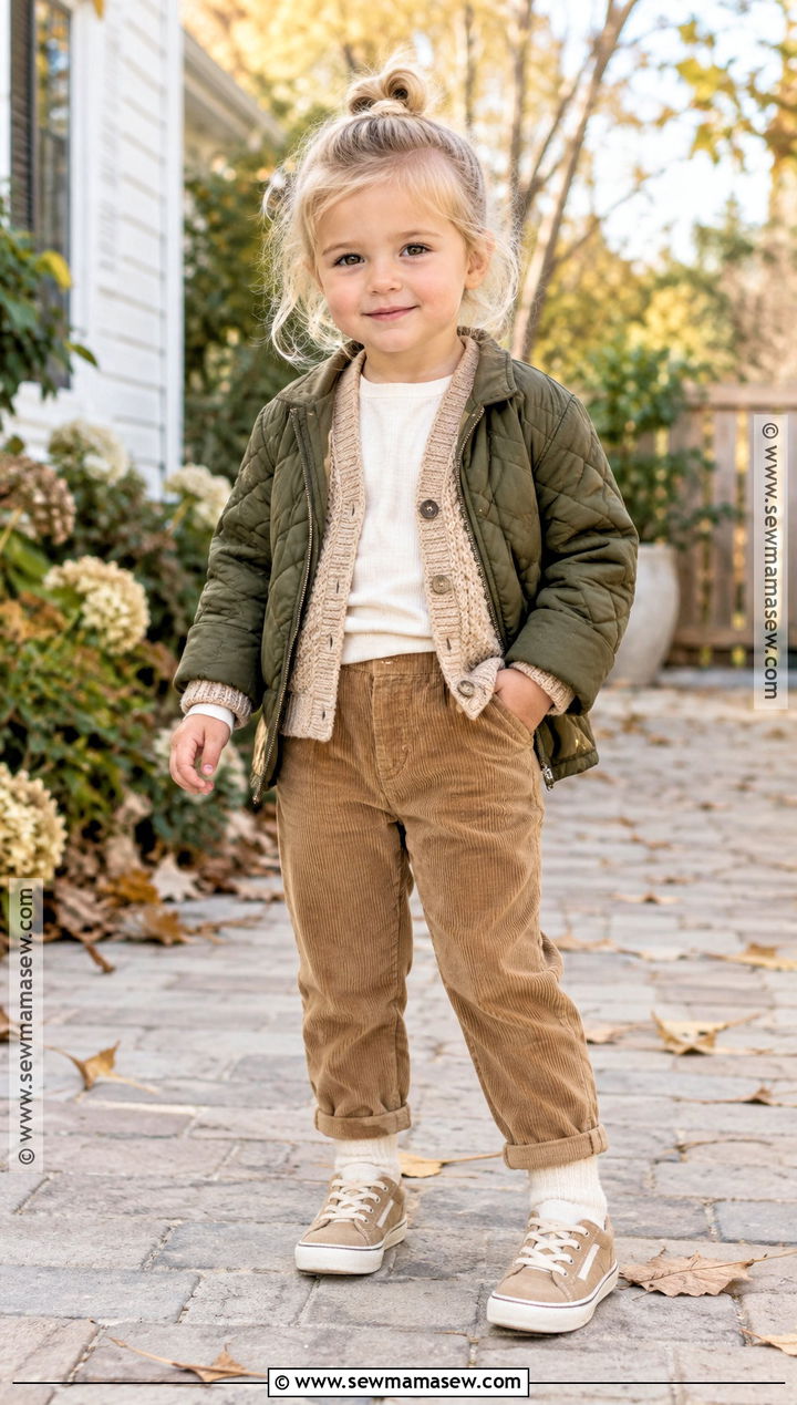 Toddler Girl Neutral Layers Fall Outfit - 25 toddler fall outfits for girls