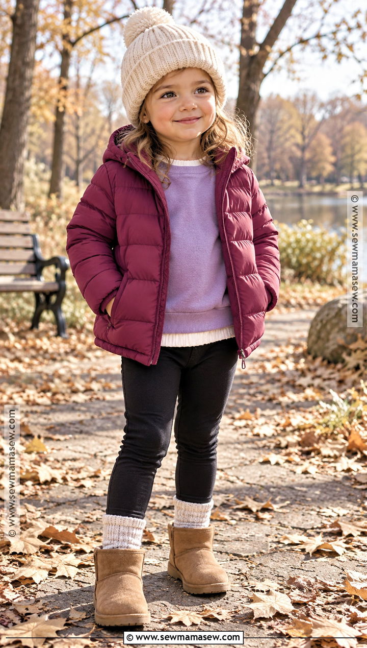 Toddler Girl Puffer Coat And Fleece Leggings Outfit - 25 toddler fall outfits for girls