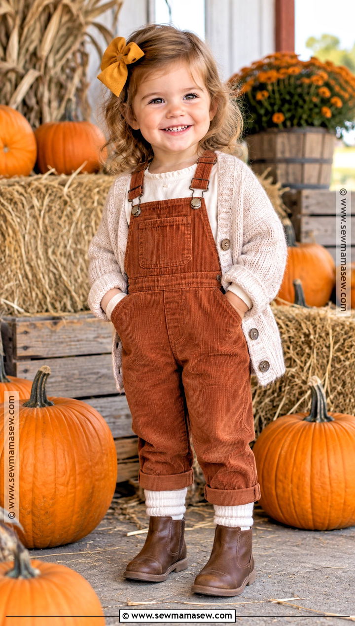 Toddler Girl Pumpkin Patch Corduroy Overalls Outfit - 20 pumpkin patch outfit ideas for toddler girls