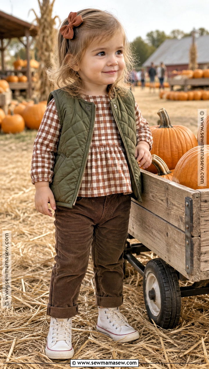 Toddler Girl Pumpkin Patch Gingham Top Outfit - 20 pumpkin patch outfit ideas for toddler girls