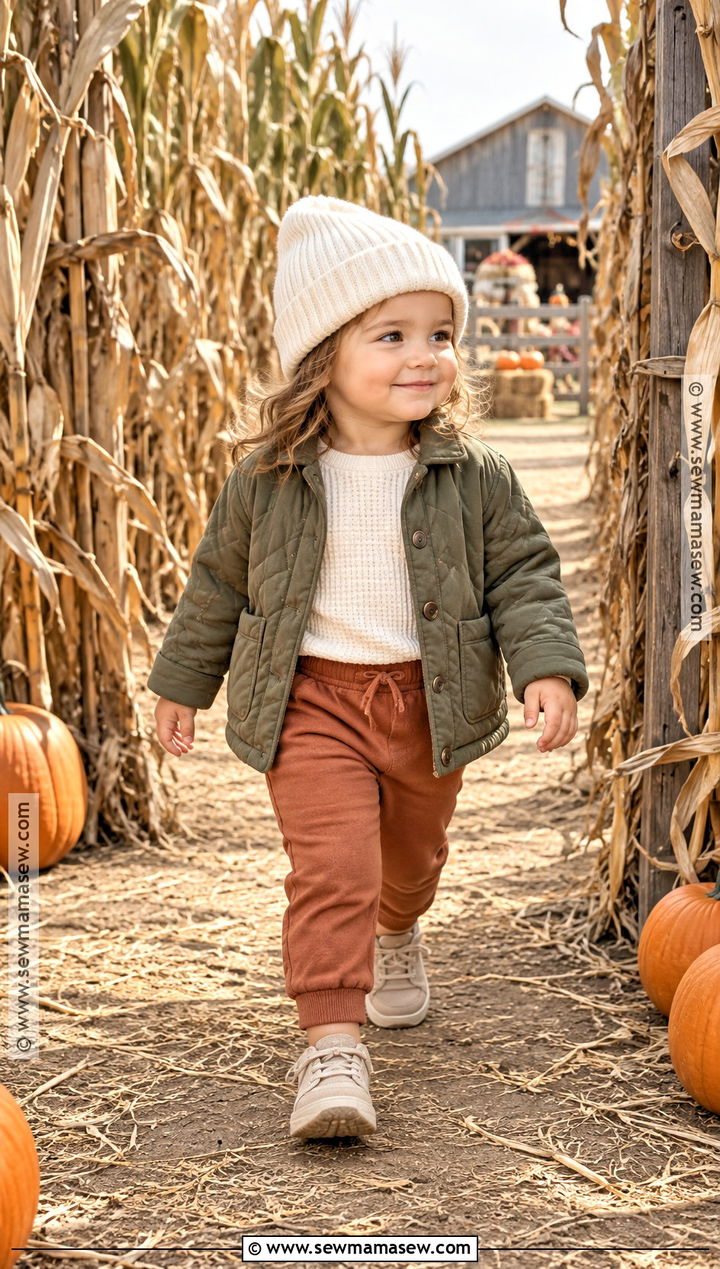 Toddler Girl Pumpkin Patch Quilted Jacket Outfit - 20 pumpkin patch outfit ideas for toddler girls