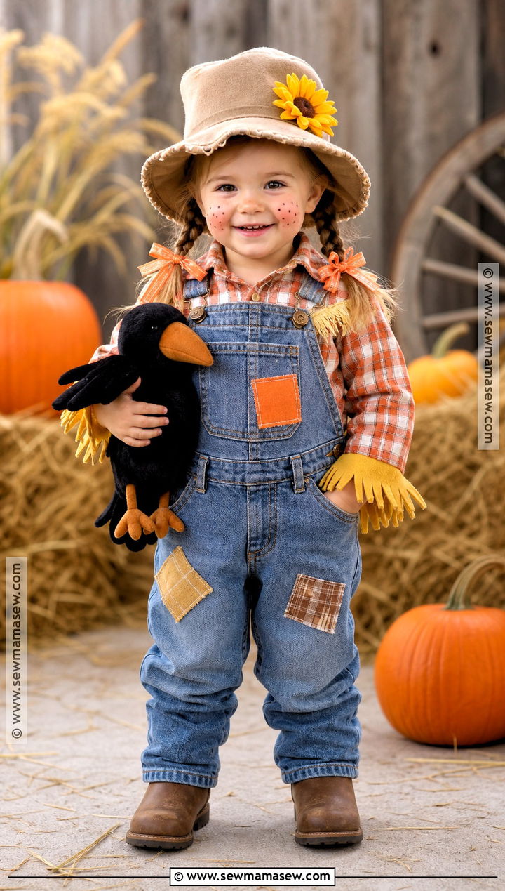Toddler Girl Scarecrow Costume - 30 halloween costumes for toddler girls