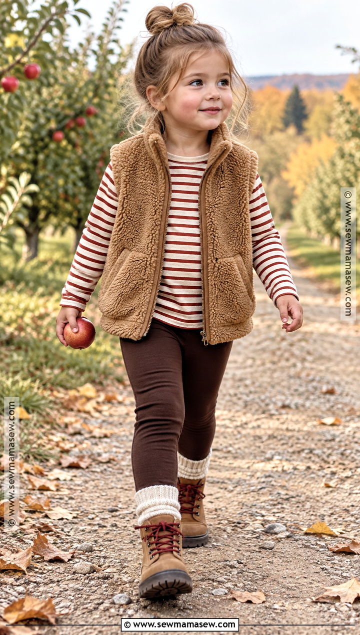 Toddler Girl Sherpa Vest And Leggings Outfit - 25 toddler fall outfits for girls