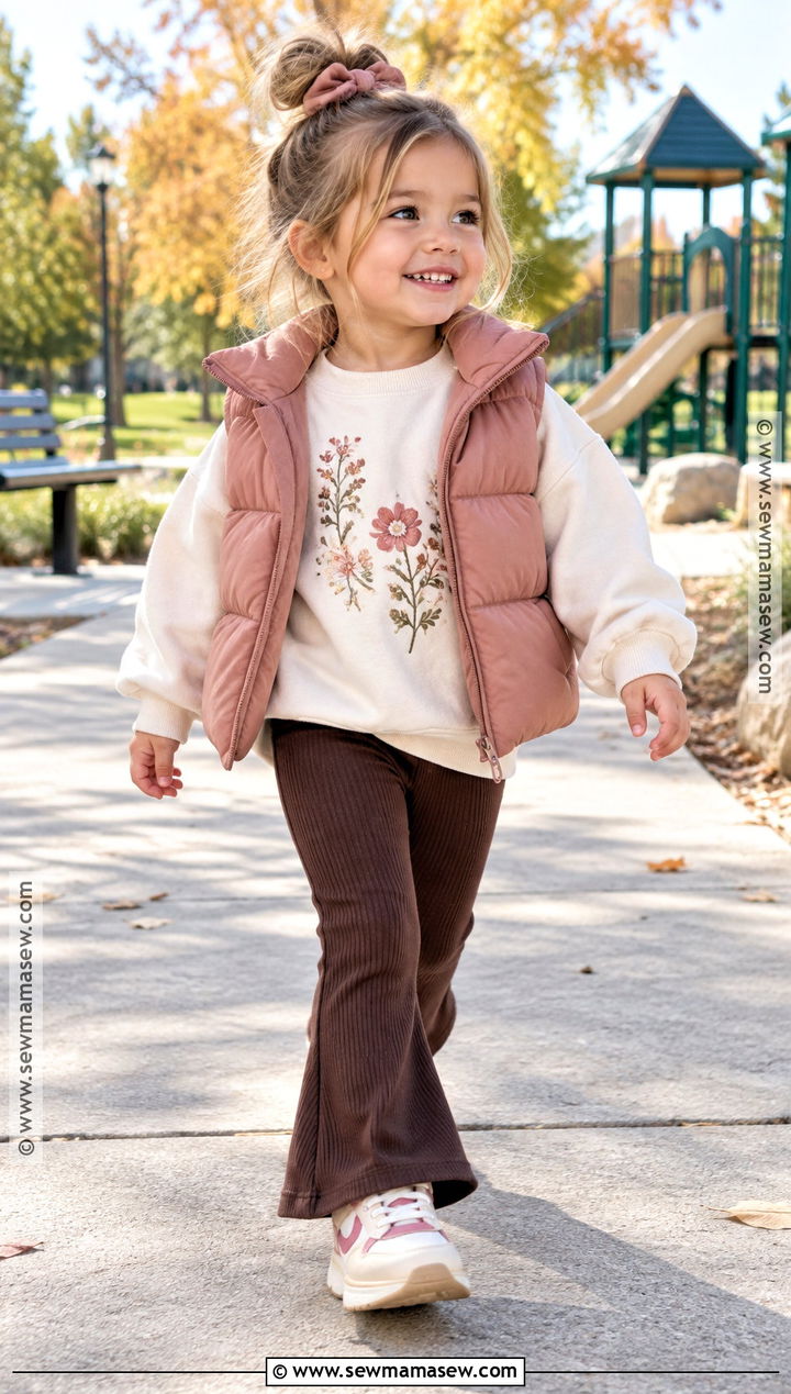 Toddler Girl Sweatshirt And Flared Leggings Outfit - 25 toddler fall outfits for girls
