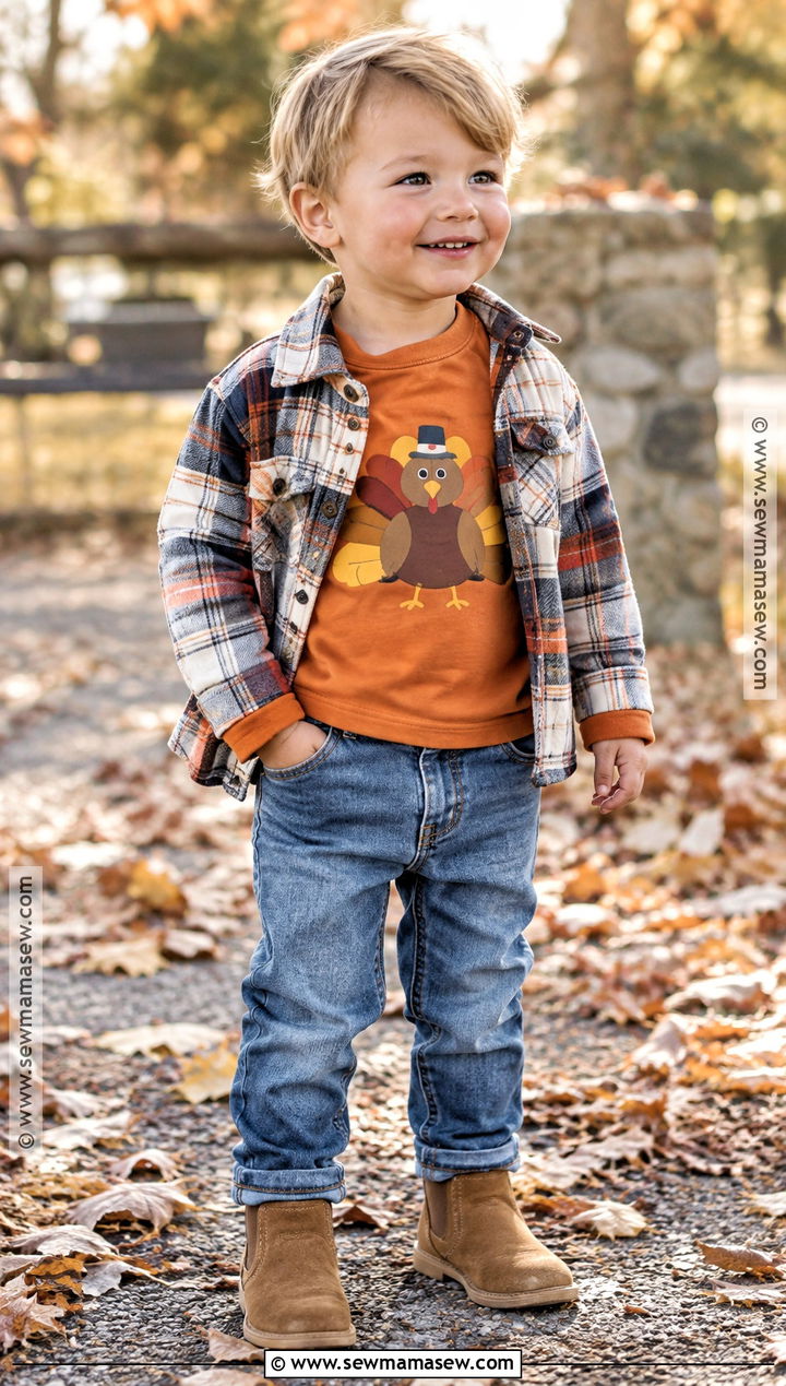 Toddler Gobble Shirt With Jeans - 15 toddler thanksgiving shirts