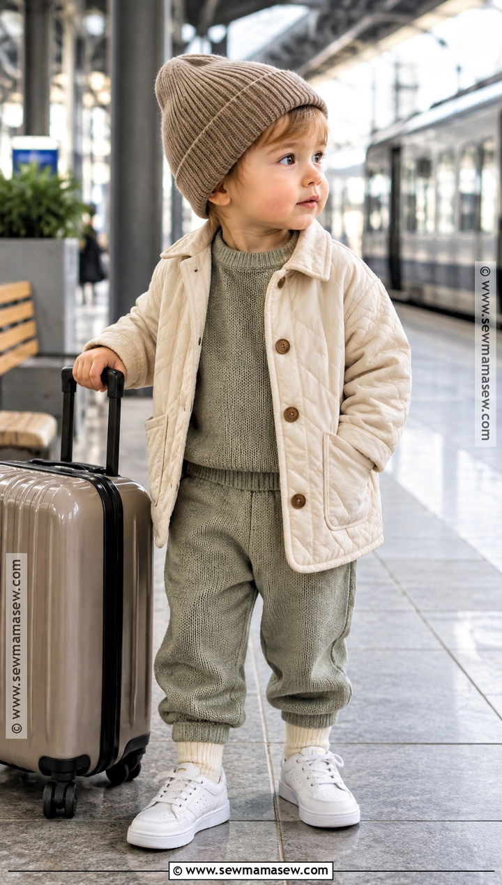 Toddler Knit Set And Lightweight Coat Outfit - 15 Toddler Fall Clothes