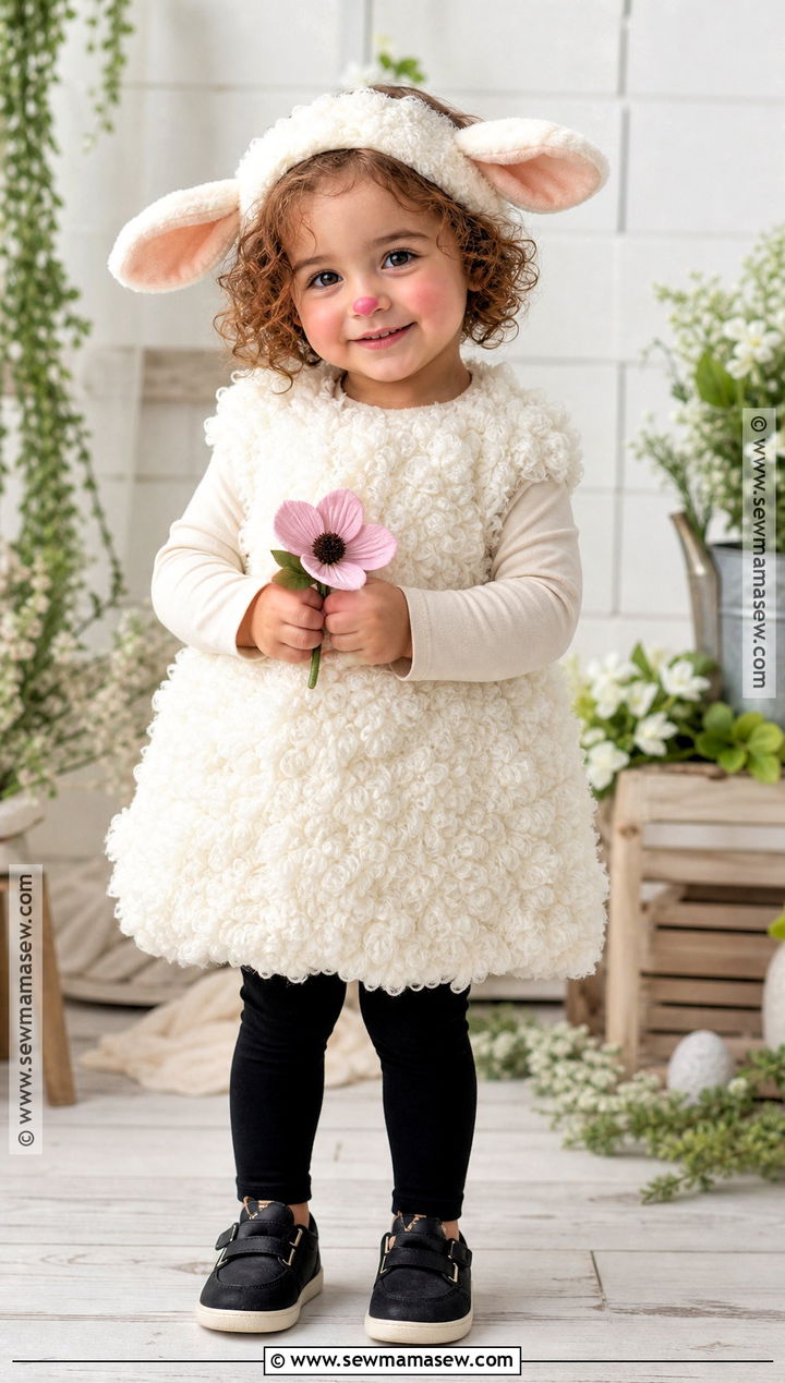 Toddler Lamb Costume With White Fleece - 35 toddler costumes for girls