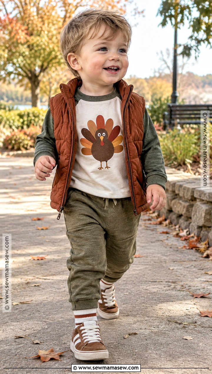 Toddler Little Turkey Shirt With Joggers - 15 toddler thanksgiving shirts