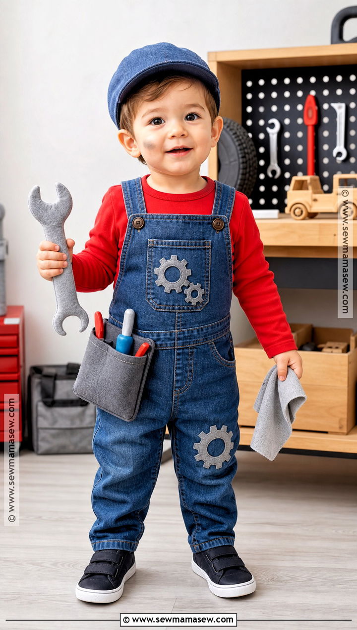 Toddler Mechanic Costume With Soft Overalls - 30 mechanic costume ideas