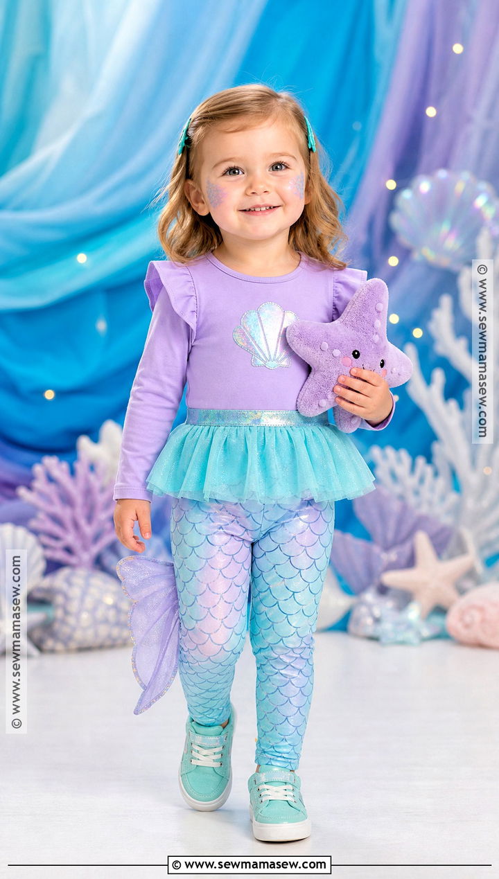 Toddler Mermaid Costume With Shimmer Leggings - 40 toddler halloween costumes for girls