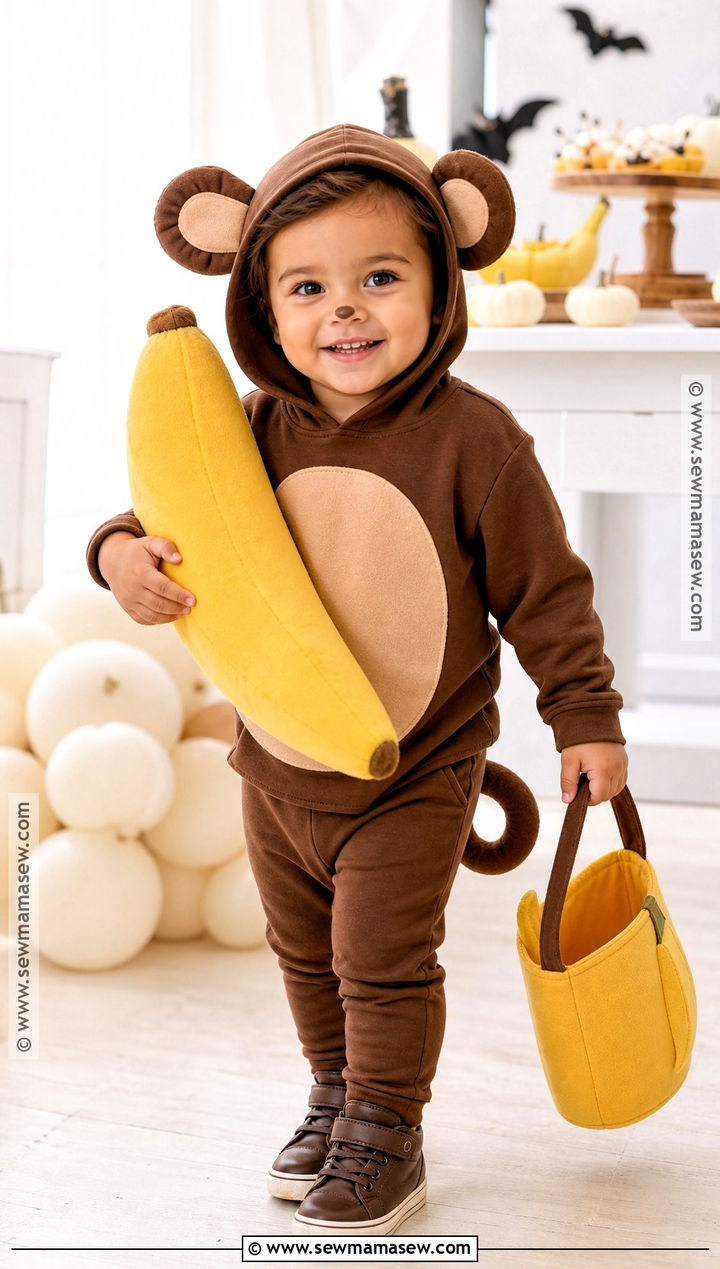 Toddler Monkey Costume With Banana - 30 monkey costume ideas for kids