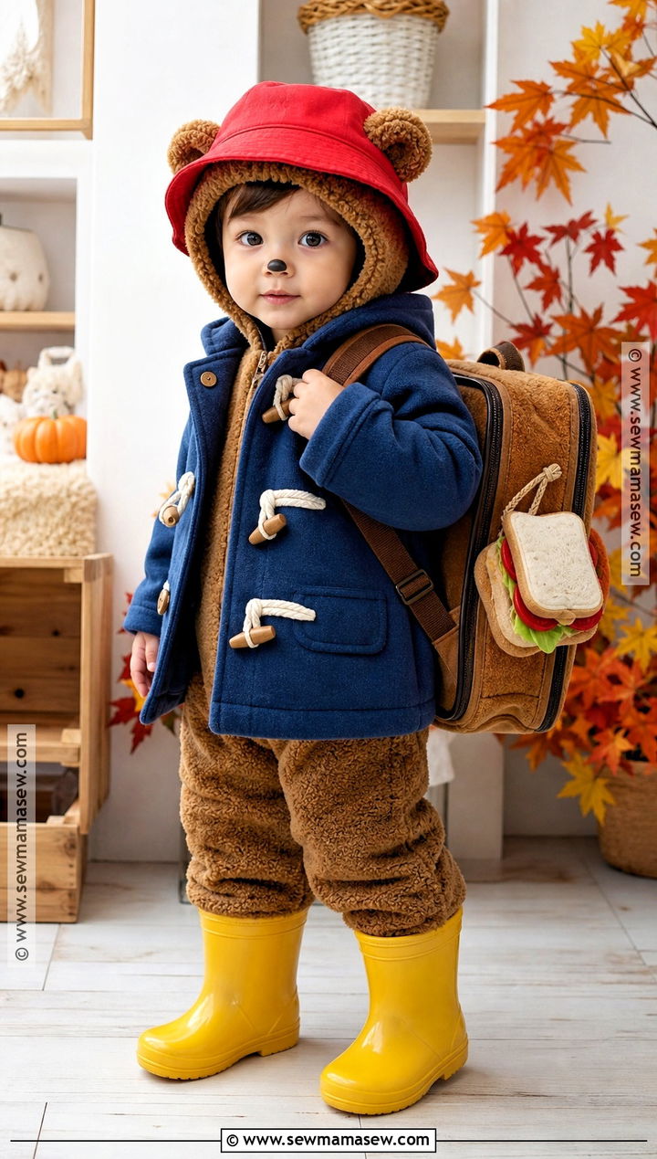 Toddler Paddington Costume With Fleece Romper - 35 paddington halloween costume ideas