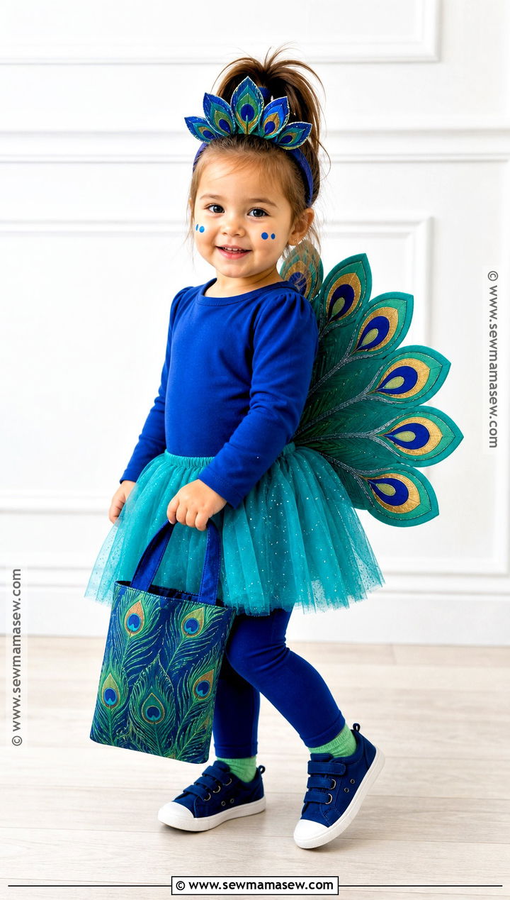 Toddler Peacock Costume With Blue Tutu - 40 toddler halloween costumes for girls