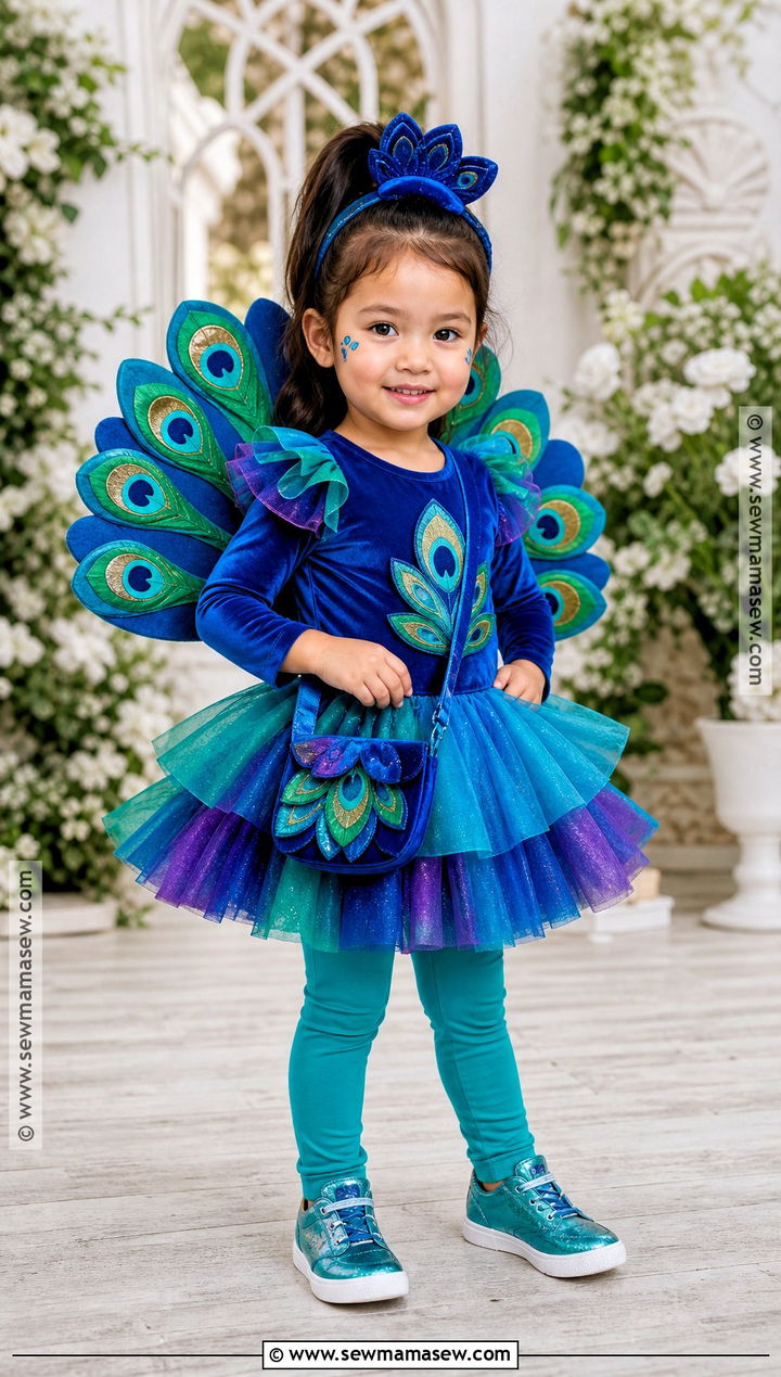 Toddler Peacock Costume With Blue Tutu - 35 toddler costumes for girls