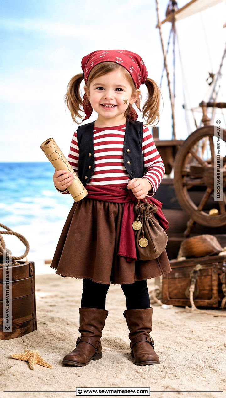 Toddler Pirate Costume With Striped Shirt - 35 toddler costumes for girls