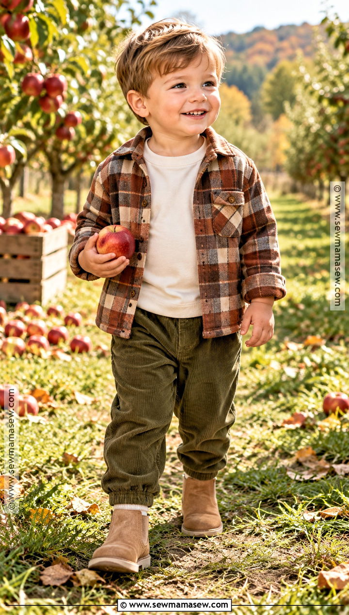 Toddler Plaid Shirt And Corduroy Pants Outfit - 15 Toddler Fall Clothes