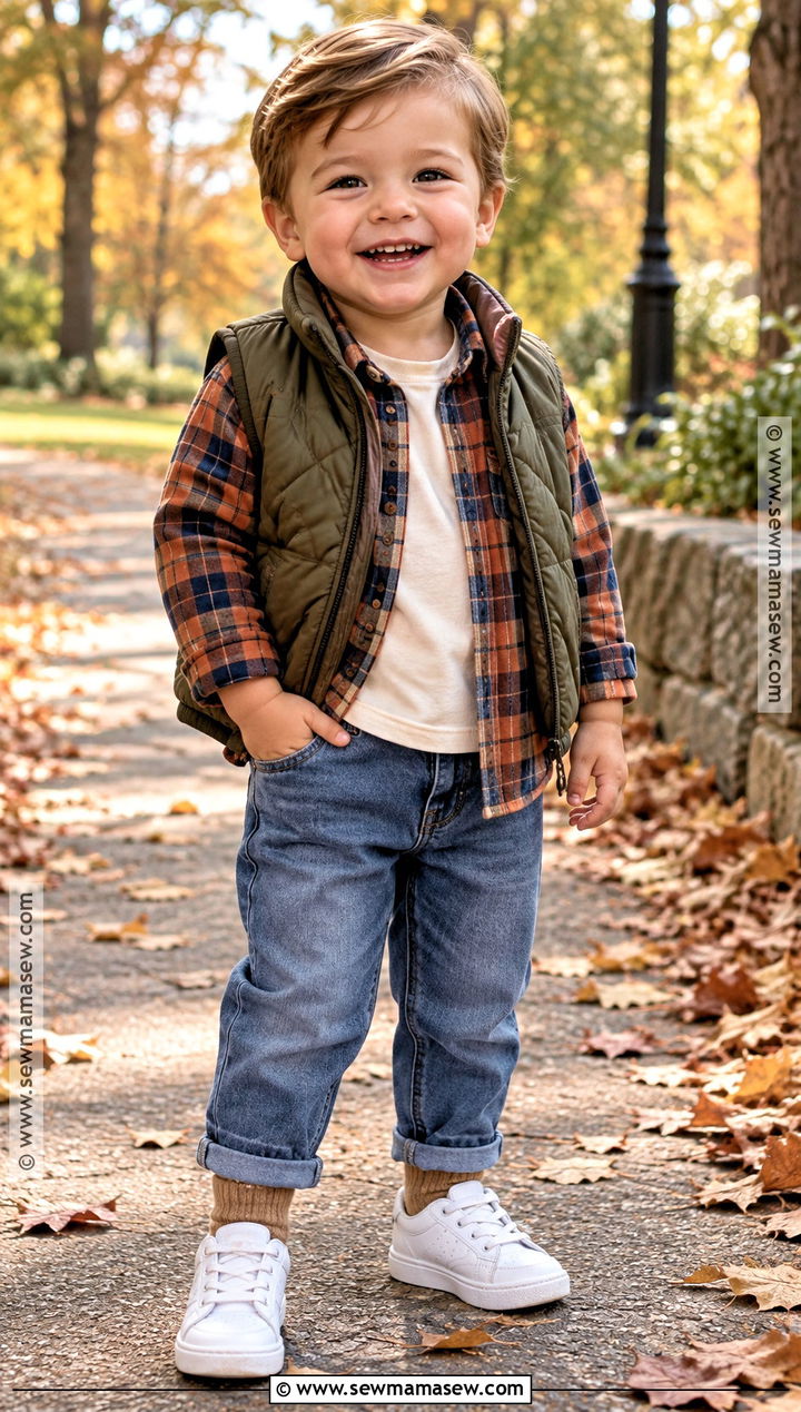 Toddler Plaid Shirt And Jeans Outfit - 20 toddler fall fashion ideas