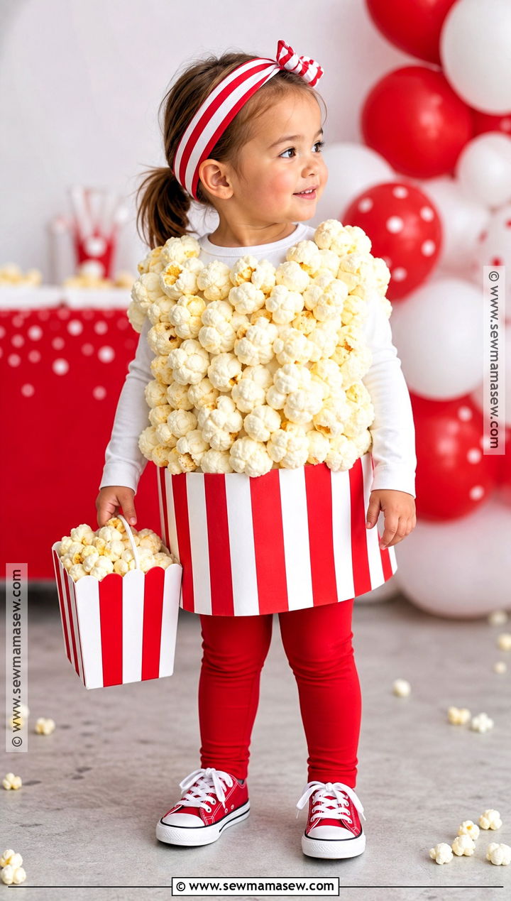 Toddler Popcorn Costume With Striped Skirt - 40 toddler halloween costumes for girls