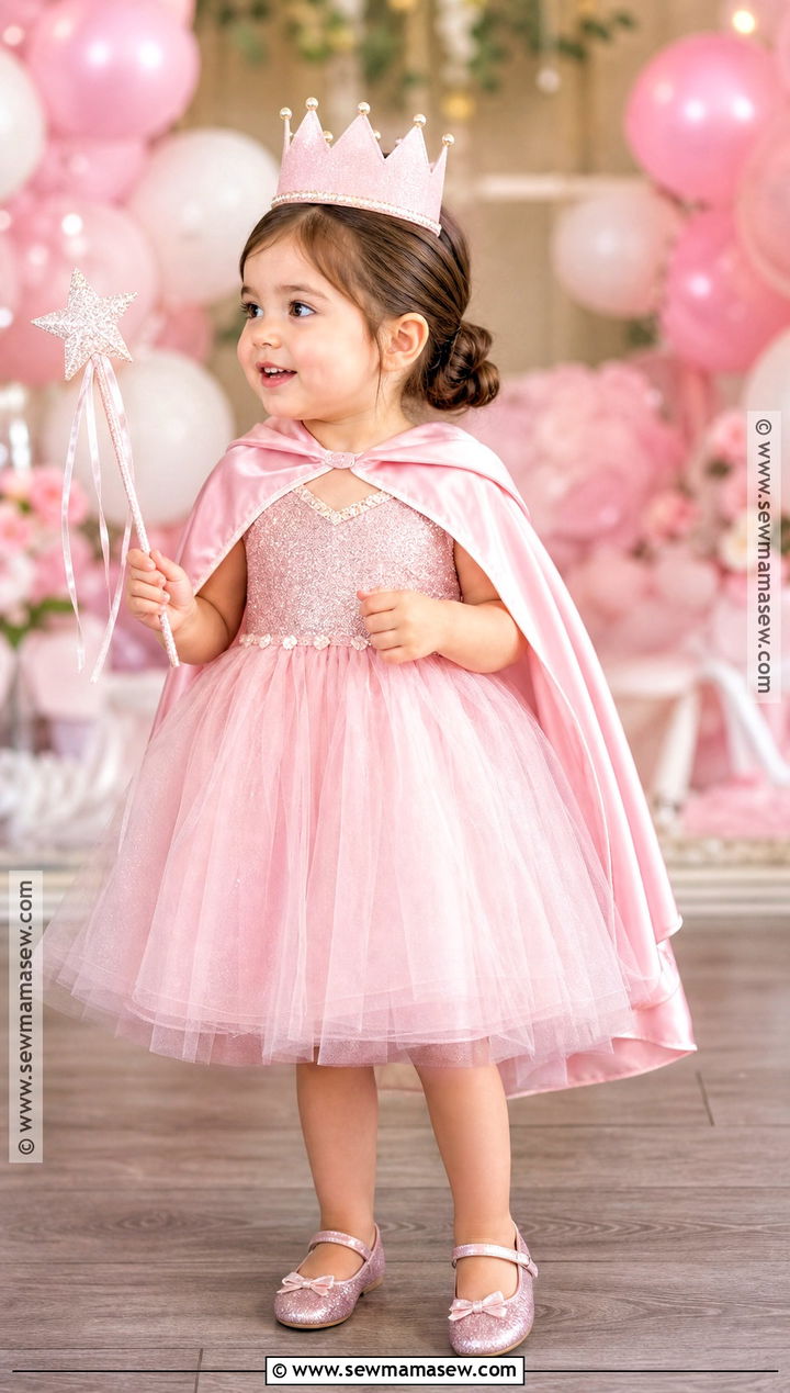 Toddler Princess Costume With Pink Tulle Dress - 35 toddler costumes for girls