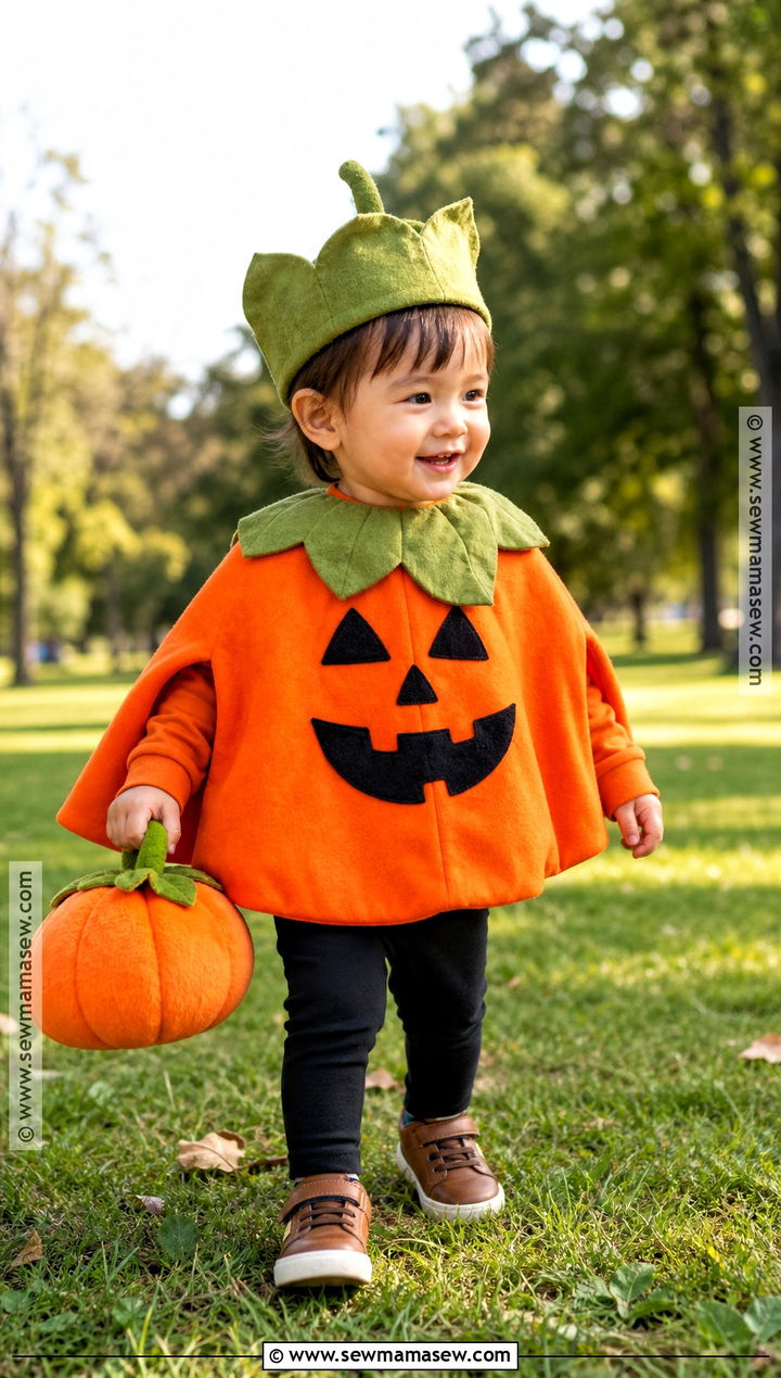 Toddler Pumpkin Cape Costume - 30 toddler pumpkin costume ideas