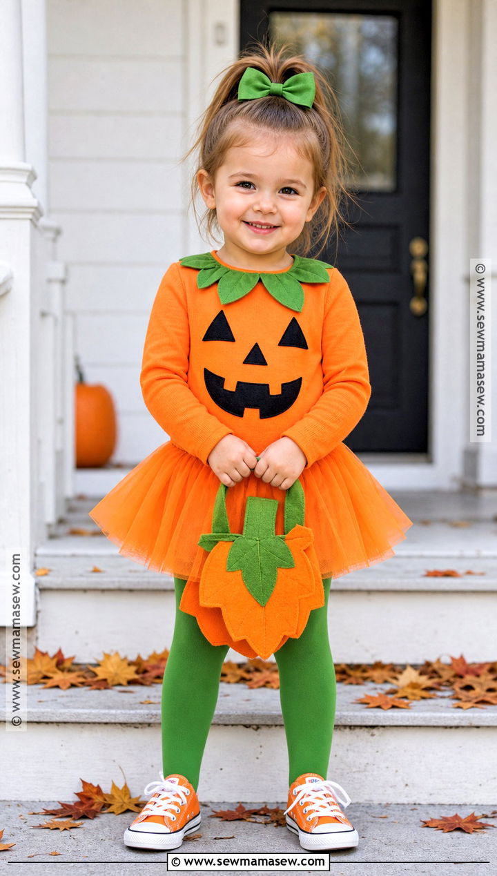 Toddler Pumpkin Costume With Orange Tutu - 40 toddler halloween costumes for girls