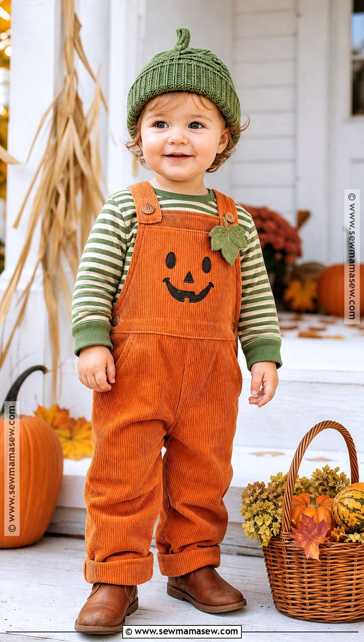 Toddler Pumpkin Overalls Costume - 30 toddler pumpkin costume ideas