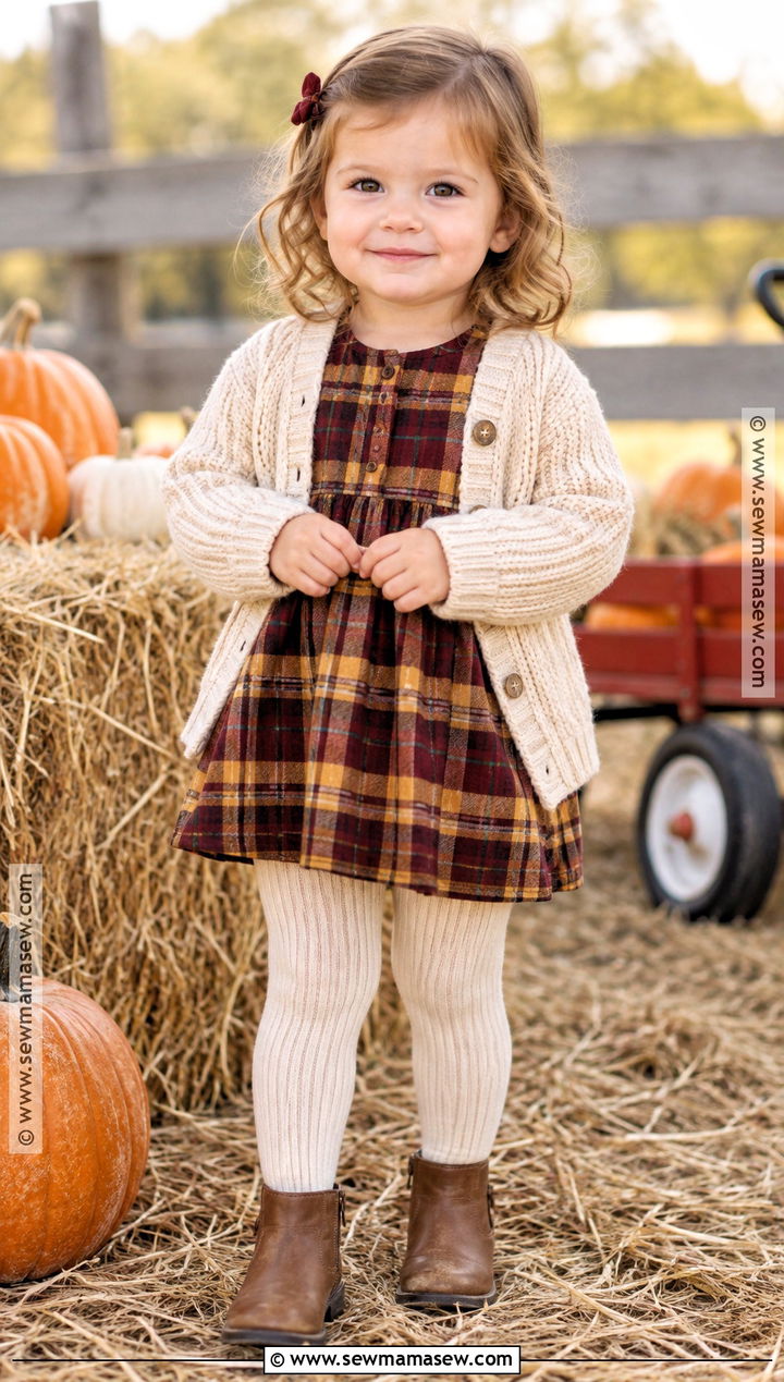 Toddler Pumpkin Patch Outfit With Plaid Dress - 25 toddler pumpkin patch outfit ideas