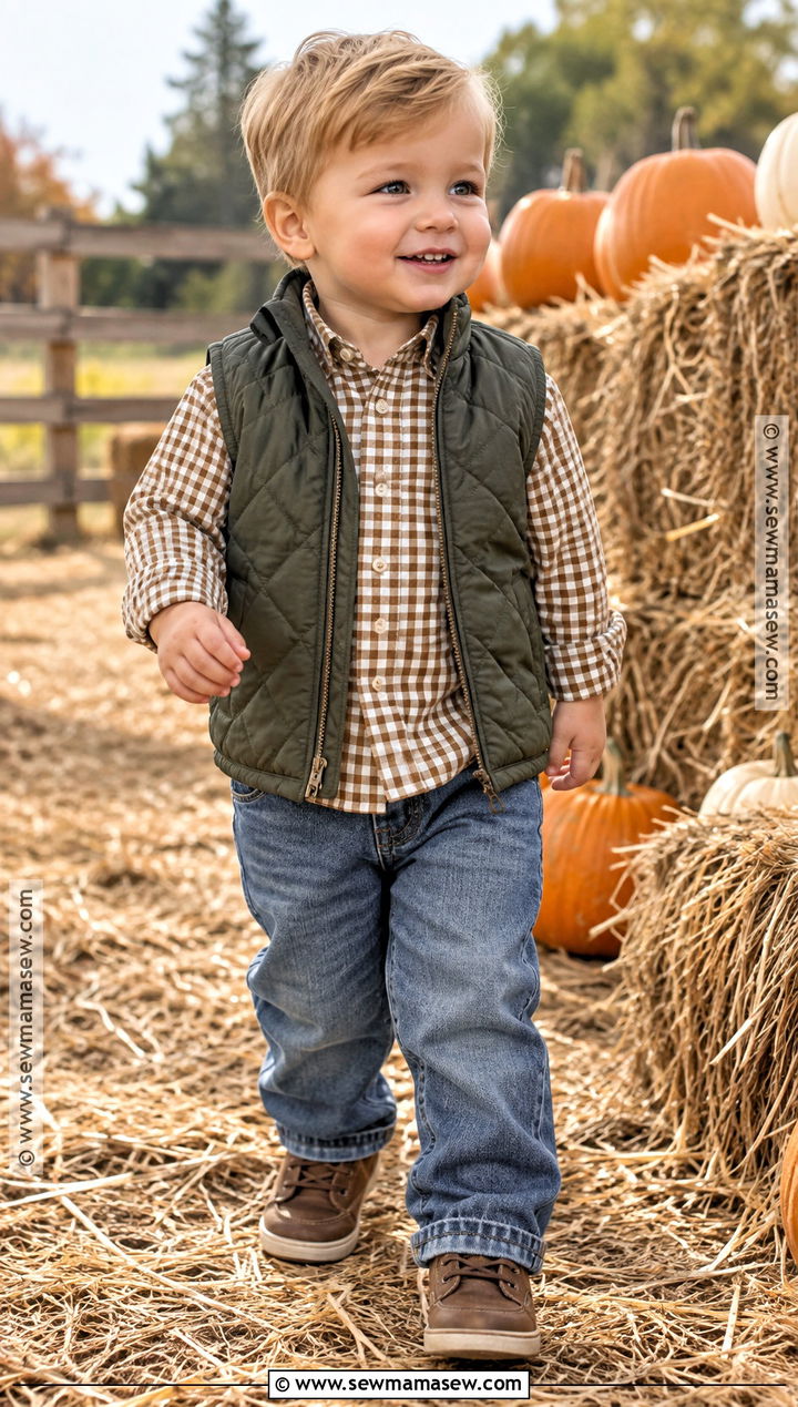 Toddler Pumpkin Patch Outfit With Quilted Vest - 25 toddler pumpkin patch outfit ideas