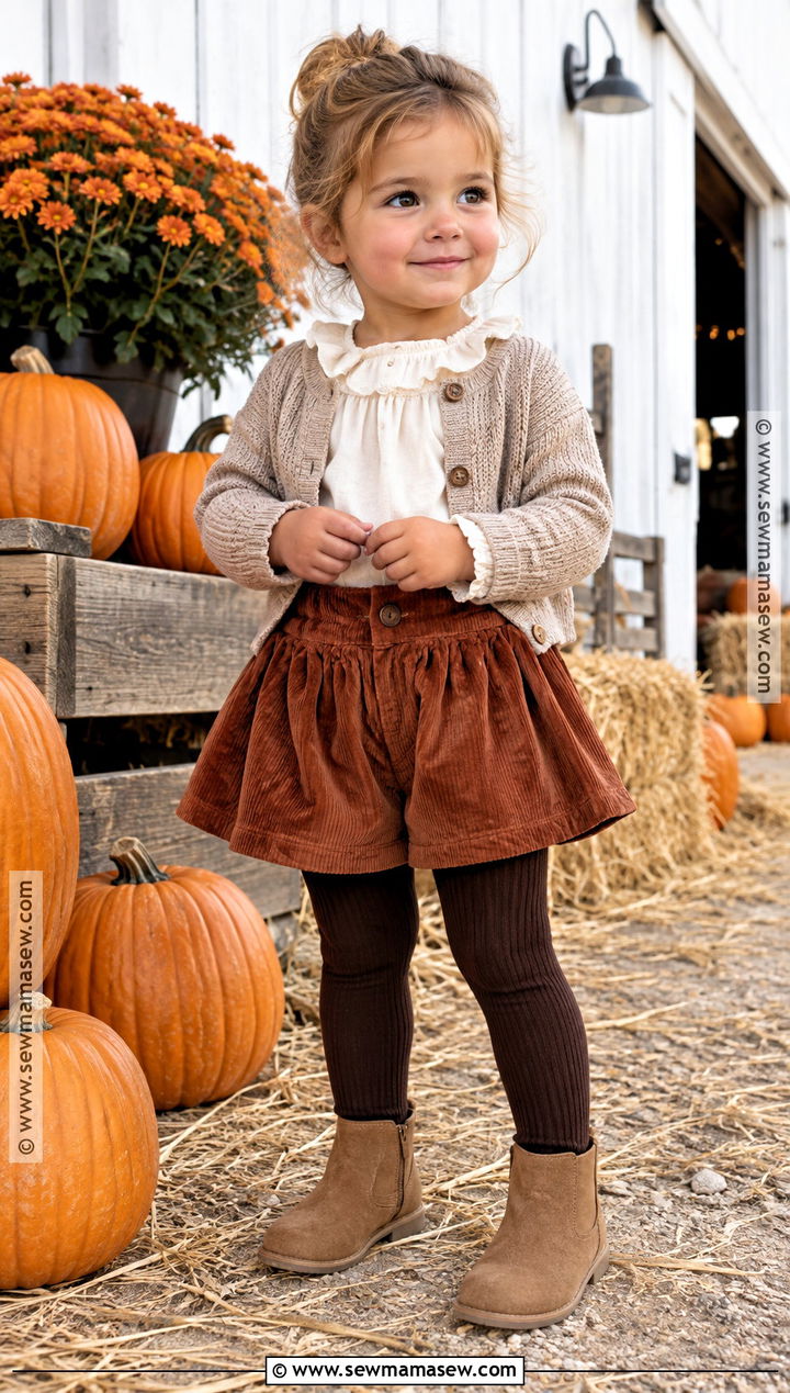 Toddler Pumpkin Patch Outfit With Rust Skirt And Tights - 25 toddler pumpkin patch outfit ideas