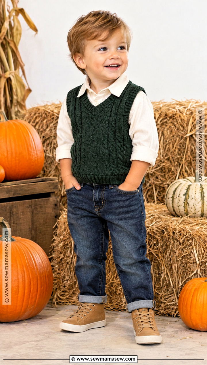 Toddler Pumpkin Patch Outfit With Sweater Vest - 25 toddler pumpkin patch outfit ideas