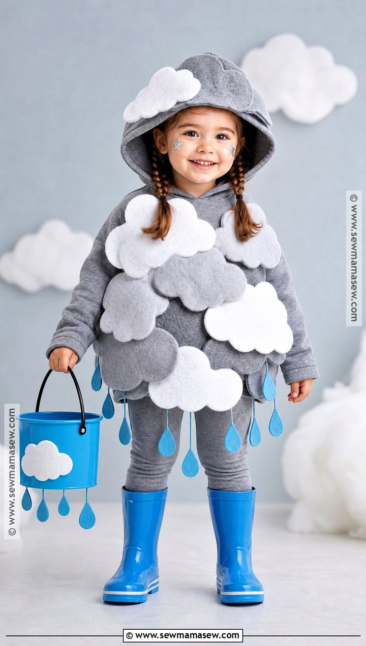 Toddler Rain Cloud Costume With Blue Raindrops - 40 toddler halloween costumes for girls