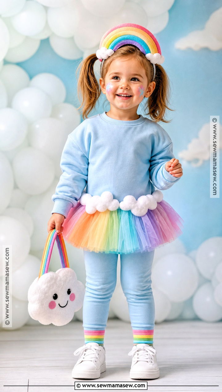 Toddler Rainbow Costume With Cloud Skirt - 40 toddler halloween costumes for girls