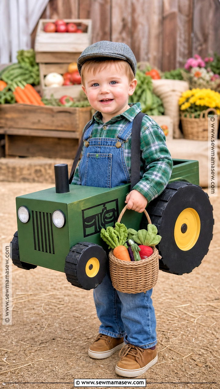 Toddler Ride In Tractor Costume - 30 funny toddler halloween costumes