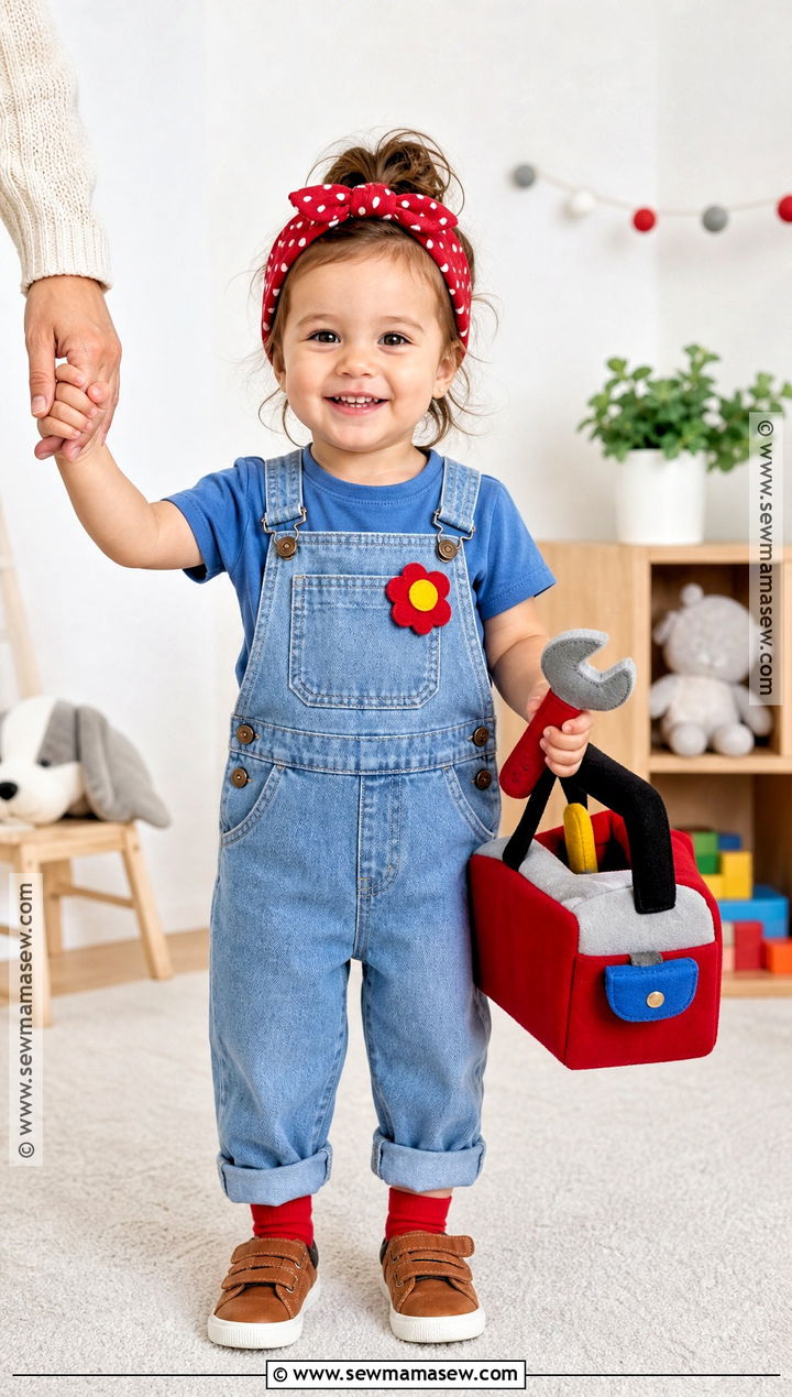 Toddler Rosie The Riveter Costume With Soft Overalls - 35 rosie the riveter costume ideas