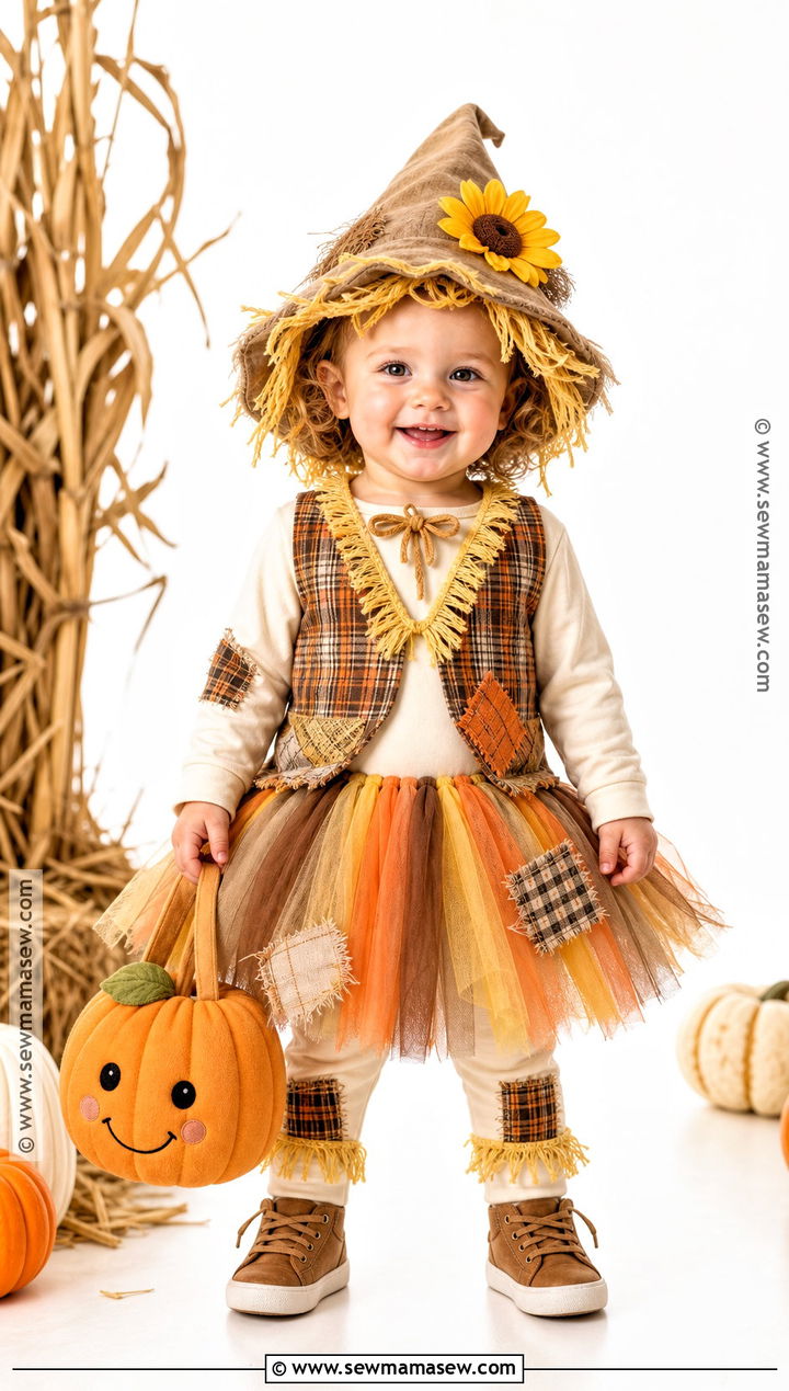 Toddler Scarecrow Costume With Tulle Skirt - 50 scarecrow costume ideas