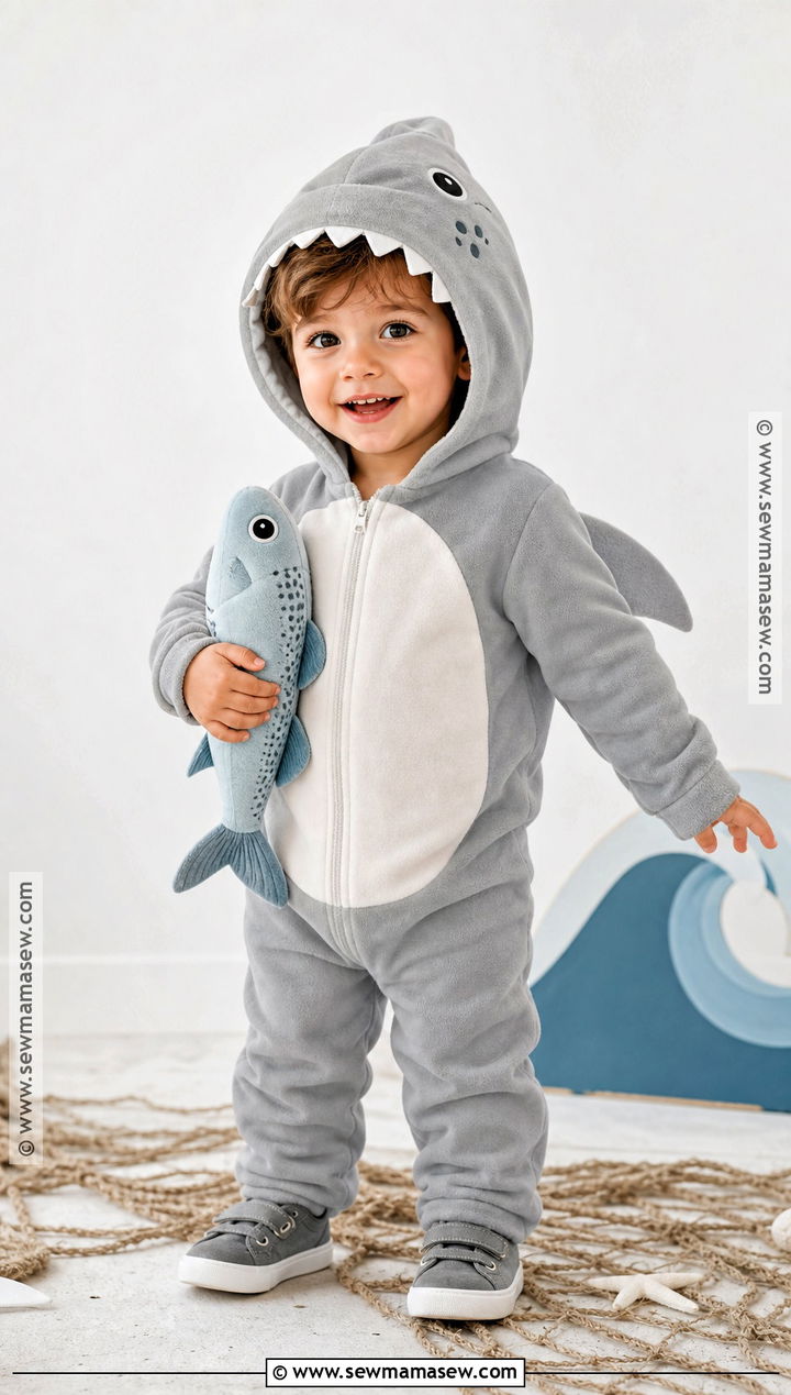 Toddler Shark Costume With Fin Hoodie - 30 toddler boy costume ideas