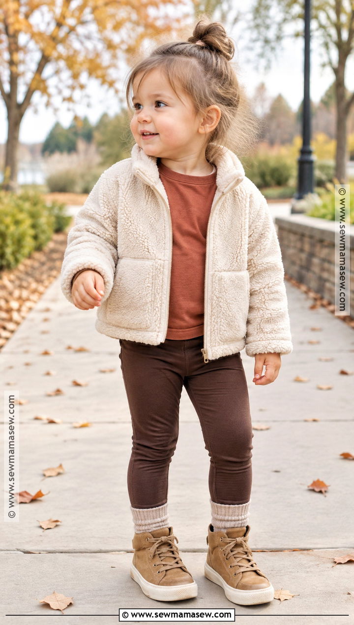 Toddler Sherpa Jacket And Leggings Outfit - 20 toddler fall fashion ideas