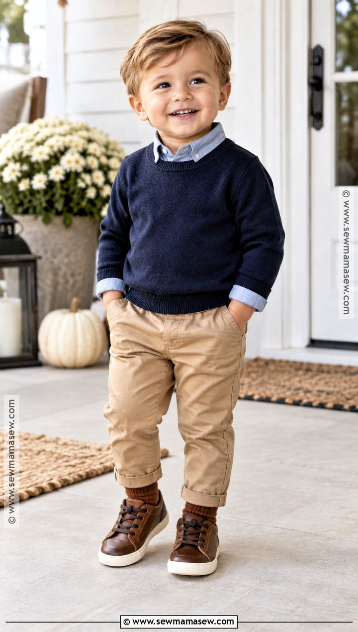 Toddler Sweater And Chino Fall Outfit - 15 Toddler Fall Clothes