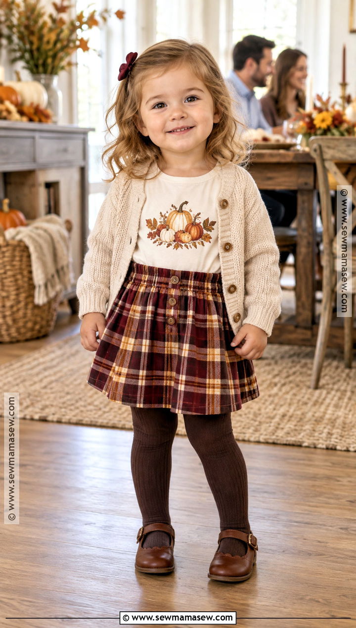 Toddler Thankful Shirt With Plaid Skirt - 15 toddler thanksgiving shirts