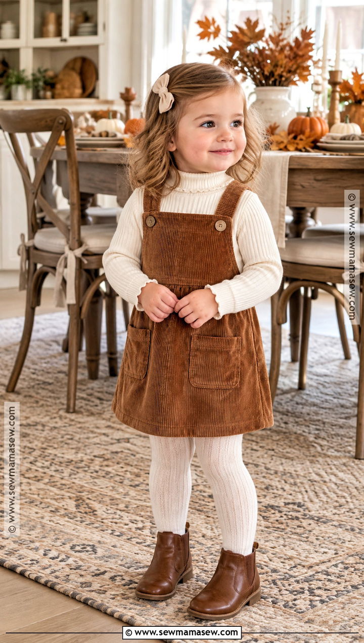 Toddler Thanksgiving Corduroy Jumper Outfit - 20 toddler thanksgiving outfit ideas