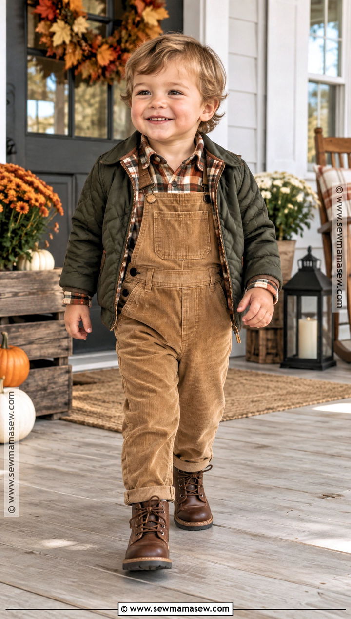 Toddler Thanksgiving Overalls And Plaid Shirt Outfit - 20 toddler thanksgiving outfit ideas