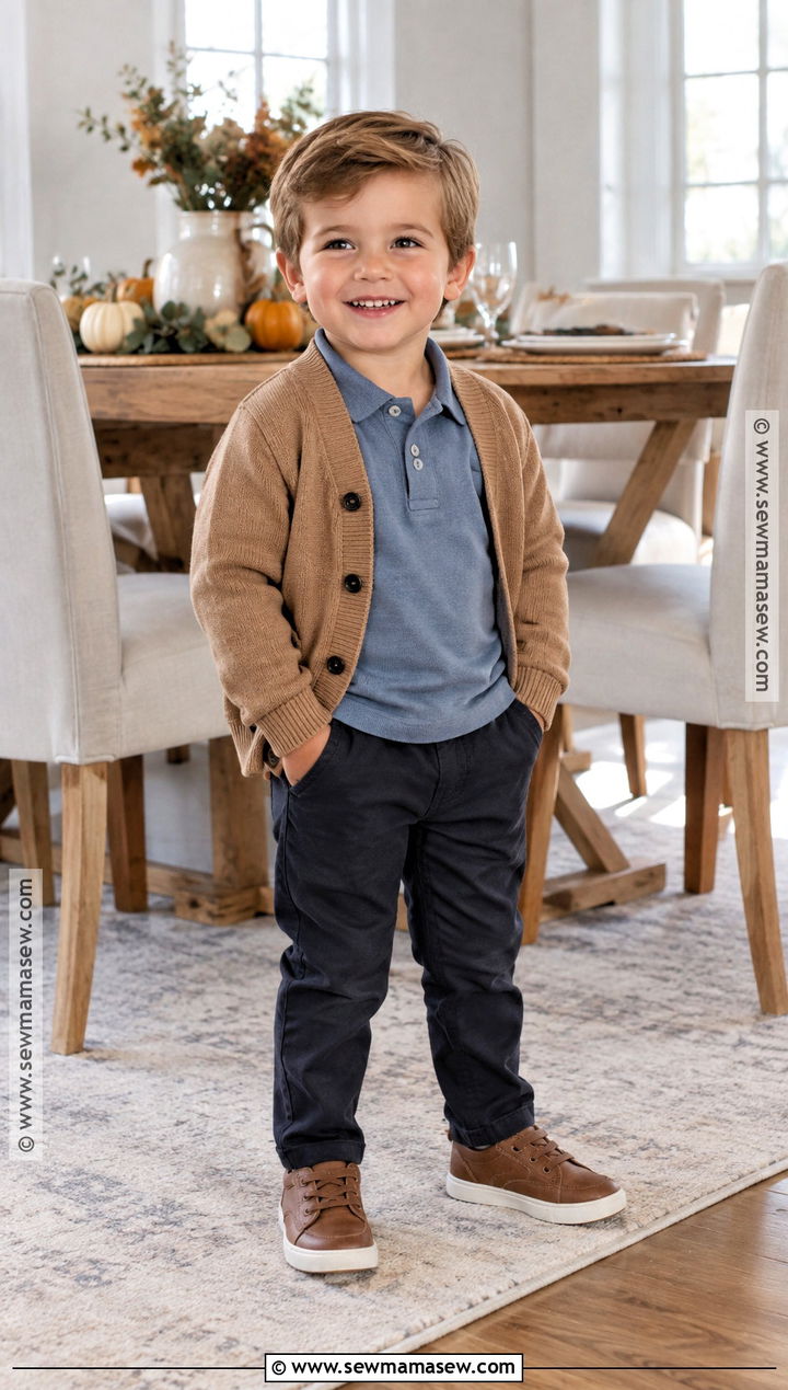 Toddler Thanksgiving Polo And Cardigan Outfit - 20 toddler thanksgiving outfit ideas