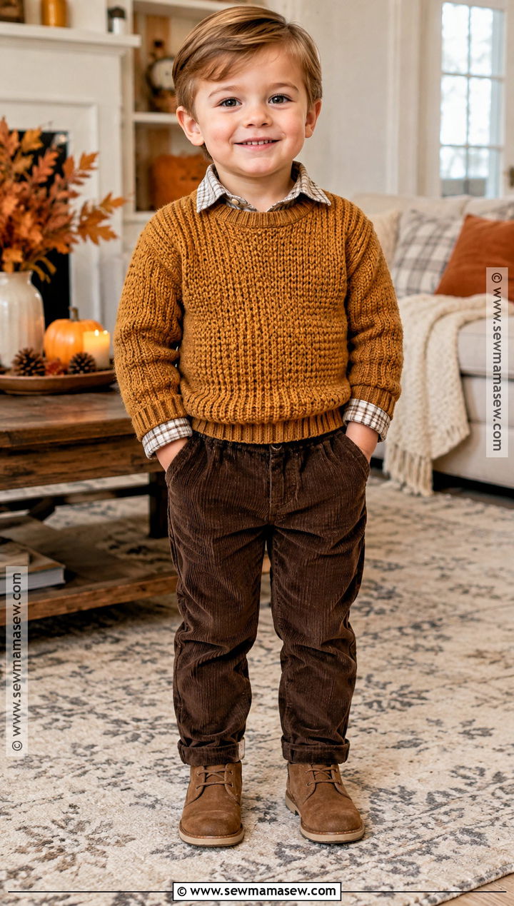 Toddler Thanksgiving Sweater And Corduroy Pants Outfit - 20 toddler thanksgiving outfit ideas