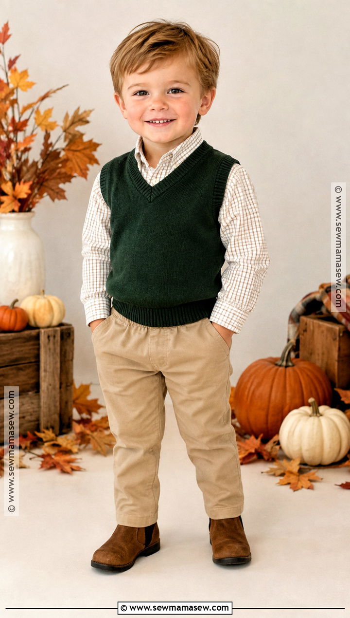 Toddler Thanksgiving Sweater Vest And Shirt Outfit - 20 toddler thanksgiving outfit ideas