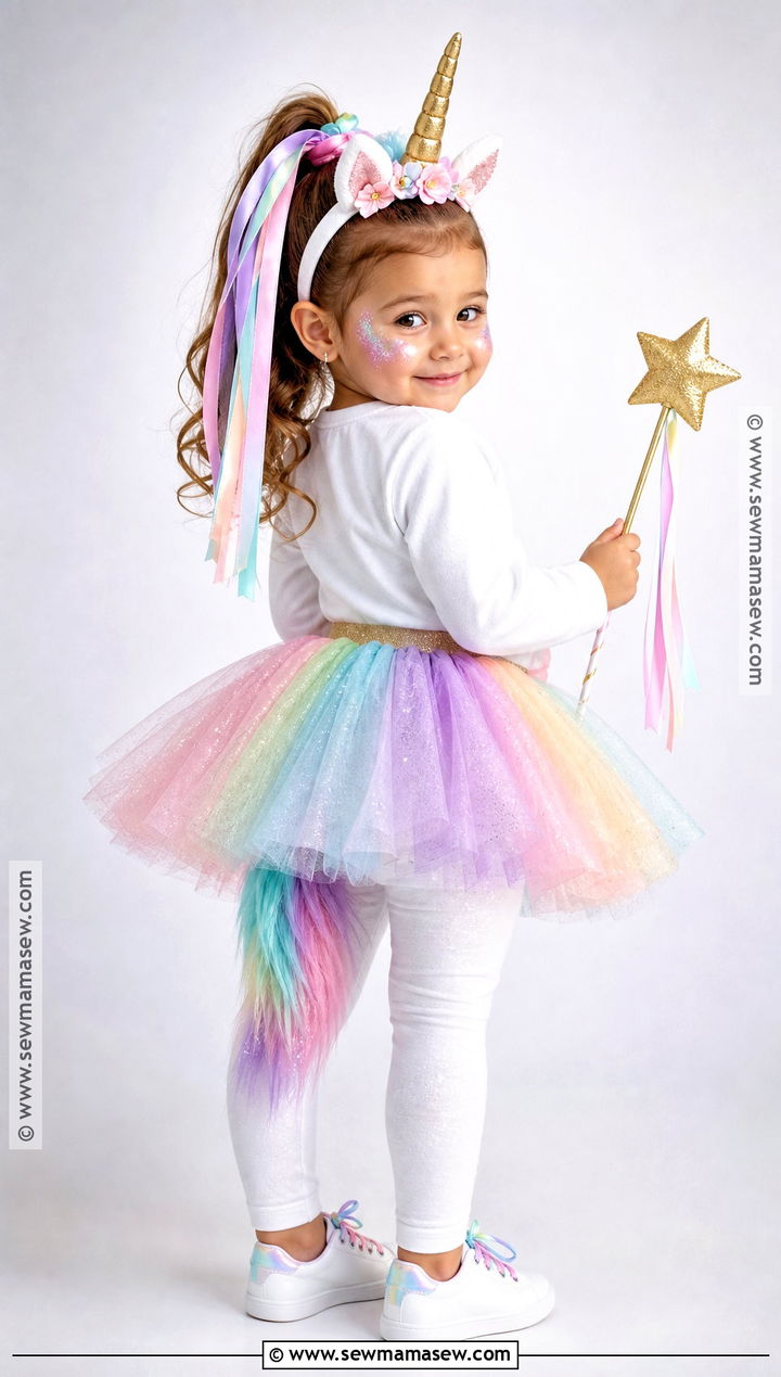 Toddler Unicorn Costume With Pastel Tutu - 40 toddler halloween costumes for girls