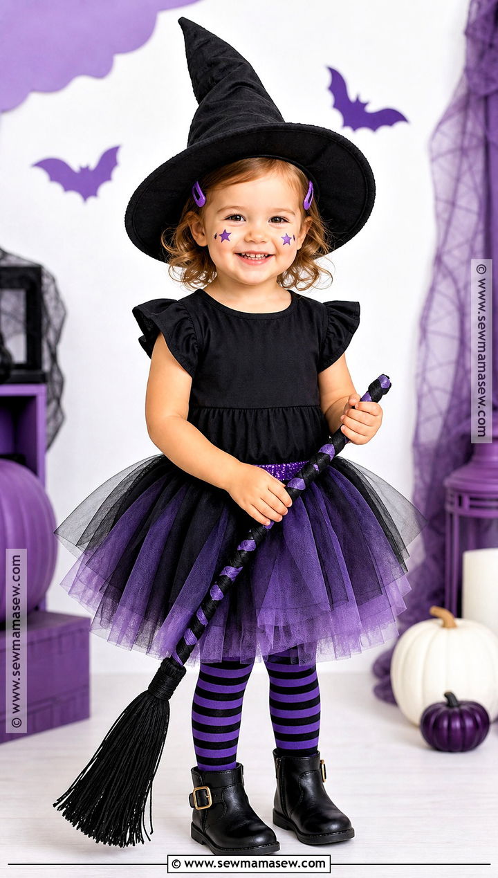 Toddler Witch Costume With Purple Tutu - 35 toddler costumes for girls