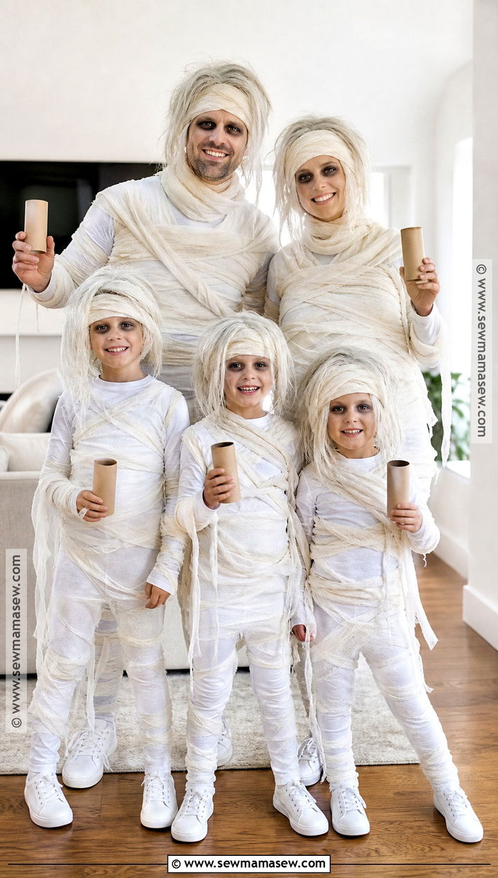 Toilet Paper Mummy Family Costume - 30 heidi klum halloween costumes