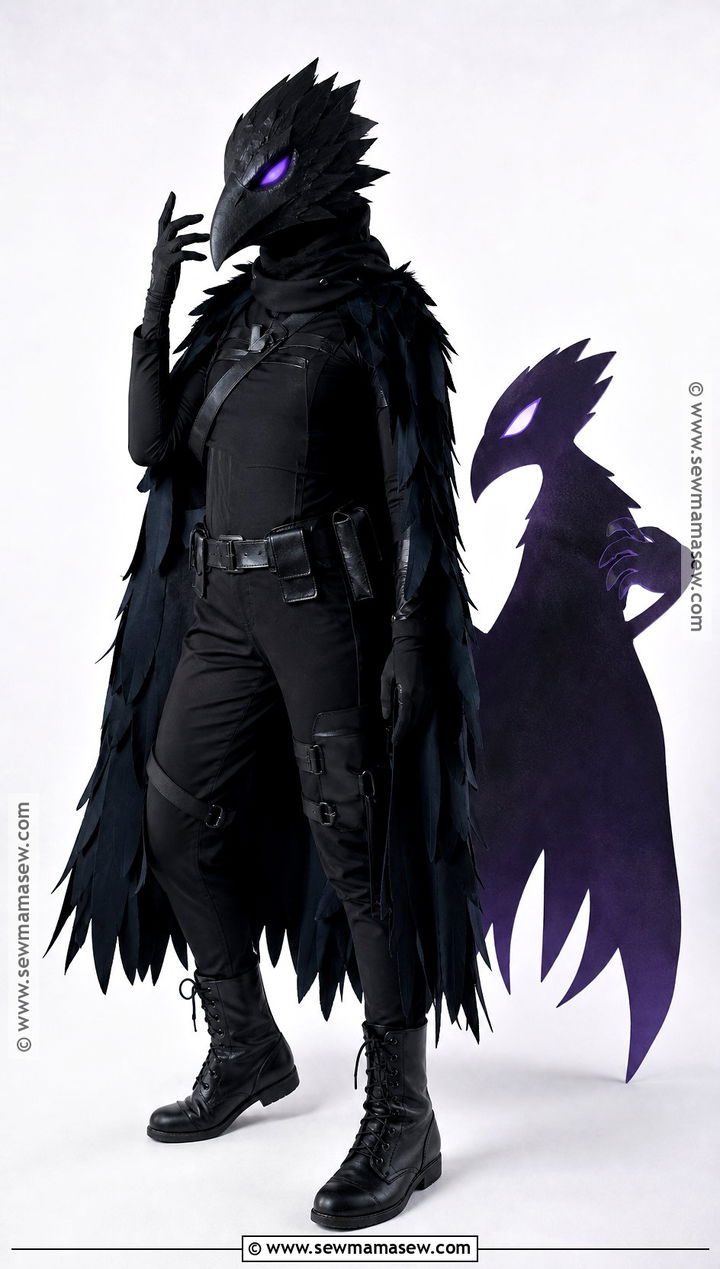 Tokoyami Hero Costume With Black Cloak - 30 bnha hero costumes ideas
