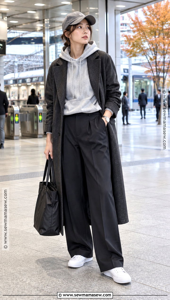 Tokyo Autumn Hoodie And Tailored Pants Outfit - 25 tokyo autumn outfit ideas