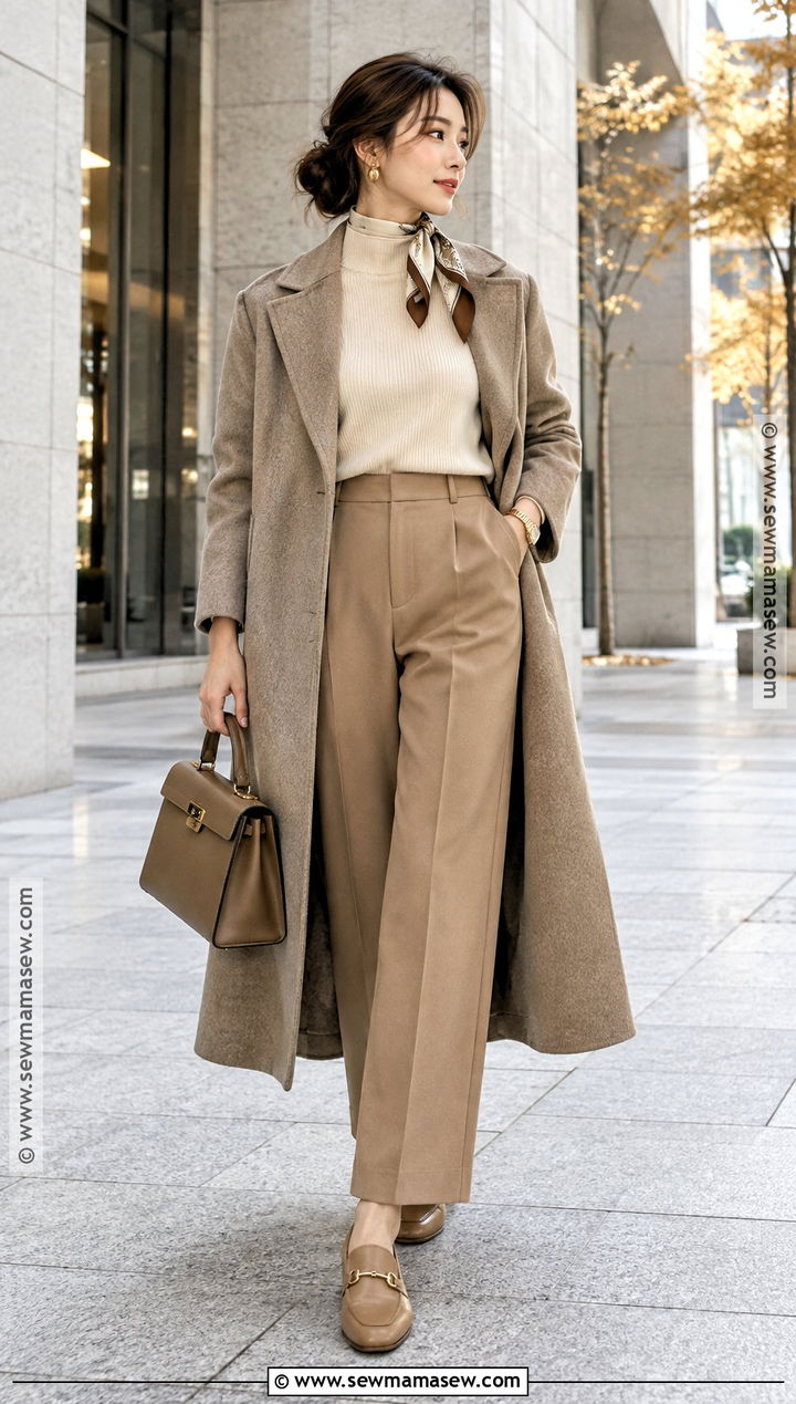 Tokyo Autumn Monochrome Beige Outfit - 25 tokyo autumn outfit ideas